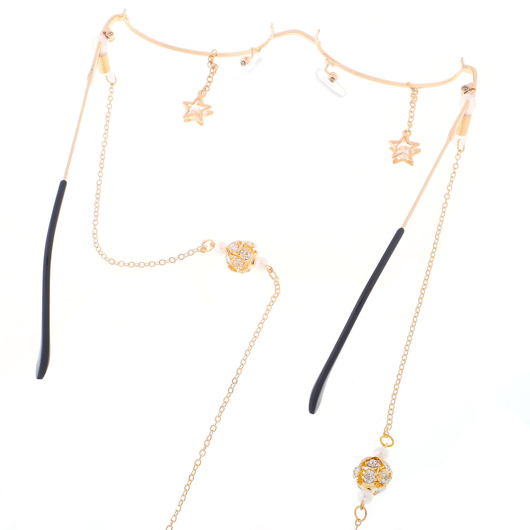 Decorative Star-Accented Eyewear Chain Bowlift