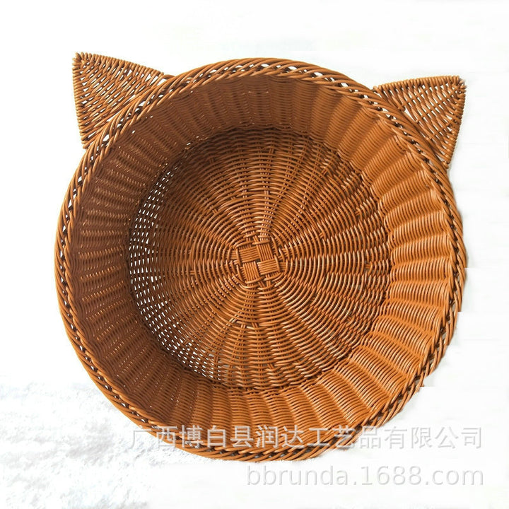 Cat Ear Woven Storage Basket Bowlift
