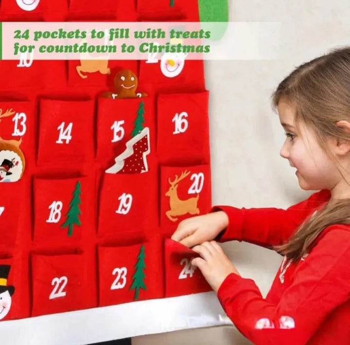 BowLift | Advent Calendar Fabric Christmas Hanging Pendant Santa Claus Felt Ornaments DIY Advent Calendars Christma Decoration Christmas