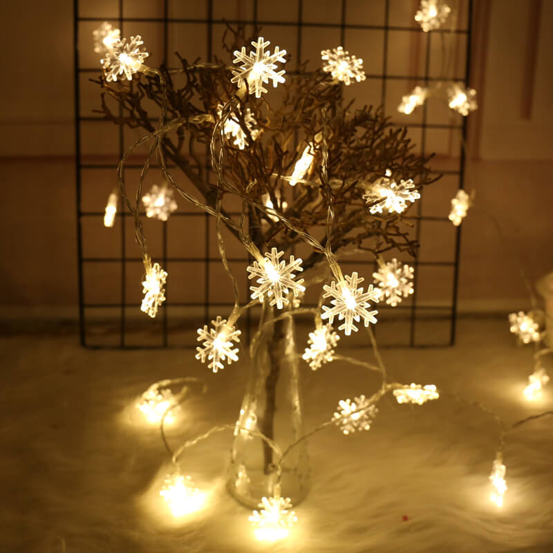 BowLift | LED String Lights Christmas Snowflake Colorful 20 Light LED Waterproof Outdoor String Lights