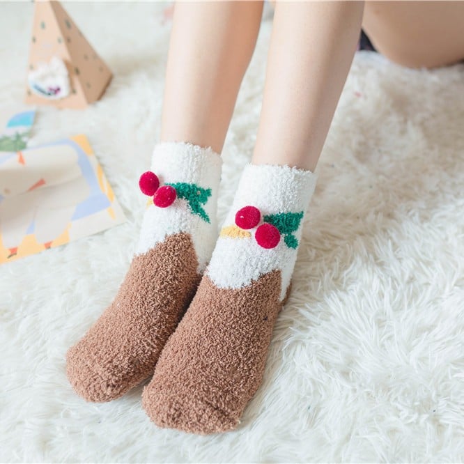 BowLift | Christmas socks in gift box design | Plush house & cuddle socks | Universal size