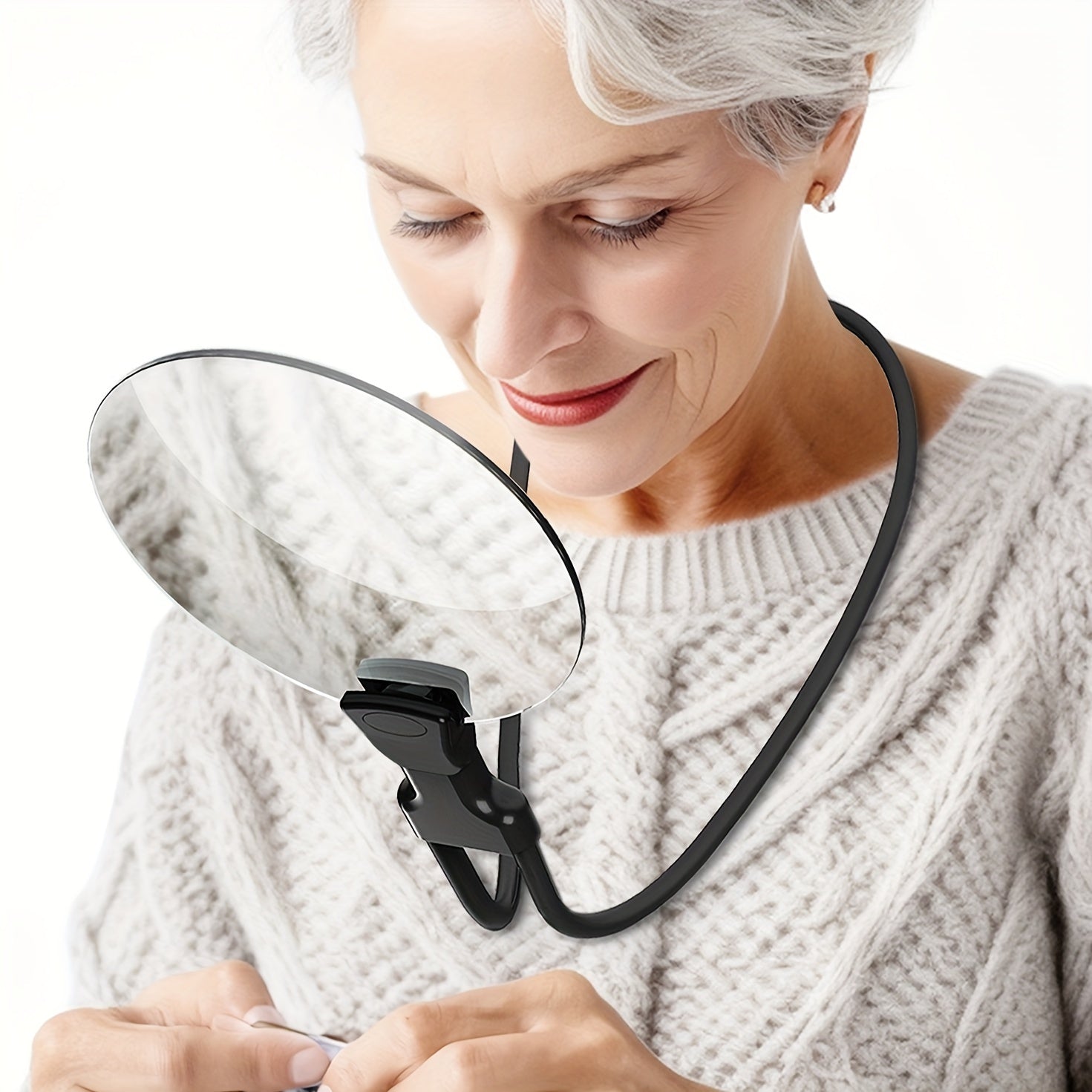 BowLift | 5X Magnifying Glass Pro – Hands-free adjustable neck loupe for seniors and people with visual impairments – Perfect for reading, sewing, crafting, and inspection