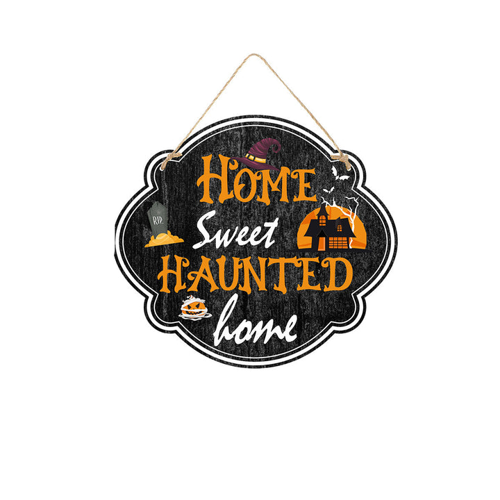 BowLift | Halloween Door Sign – Wooden Look Plates with Pumpkin, Skull, and Witch Designs