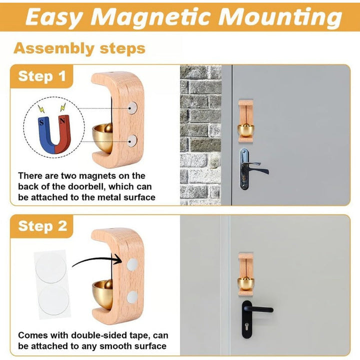 Magnetic Wooden Doorbell Bowlift