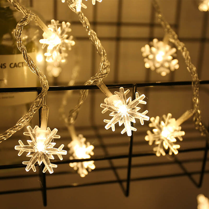 BowLift | LED String Lights Christmas Snowflake Colorful 20 Light LED Waterproof Outdoor String Lights