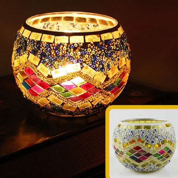 BowLift | Mosaic Glass Candle Holder for Home Decor