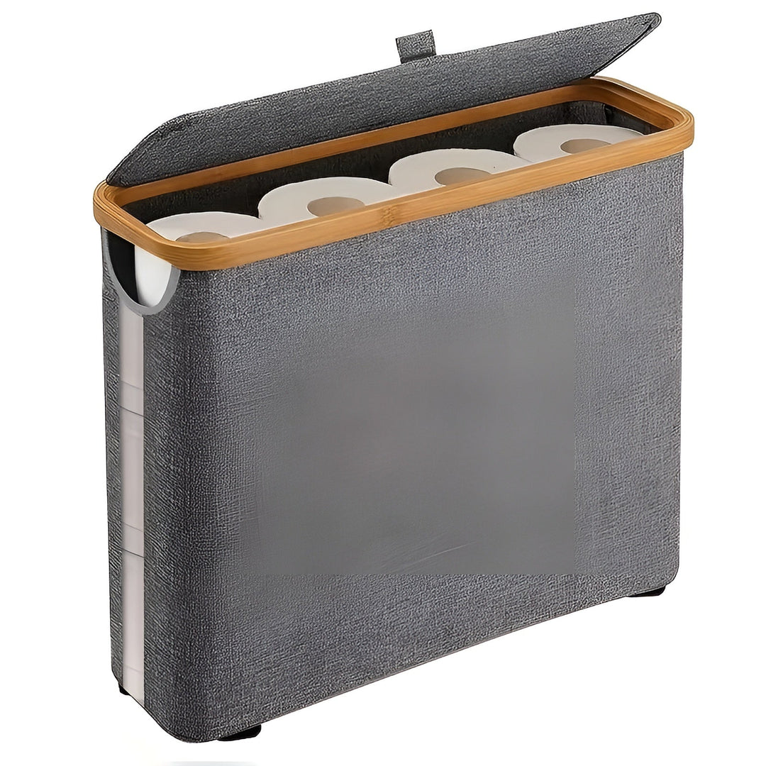 Large toilet paper holder with lid – space-saving & foldaBowlifte | wooden frame for bathroom & toilet | Bowlift