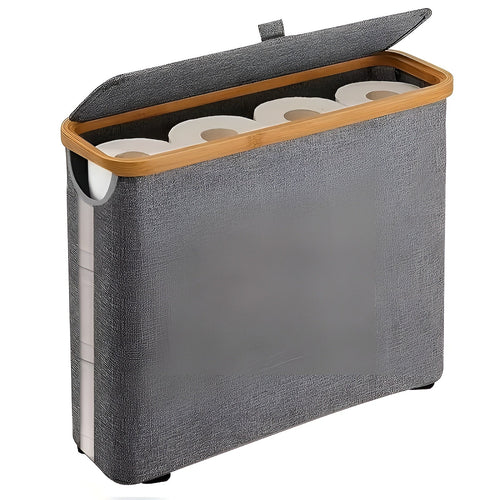 Large toilet paper holder with lid – space-saving & foldaBowlifte | wooden frame for bathroom & toilet | Bowlift
