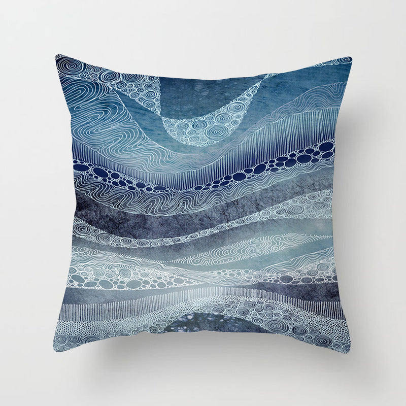 Decorative Marble Swirl Linen Throw Pillow Cover