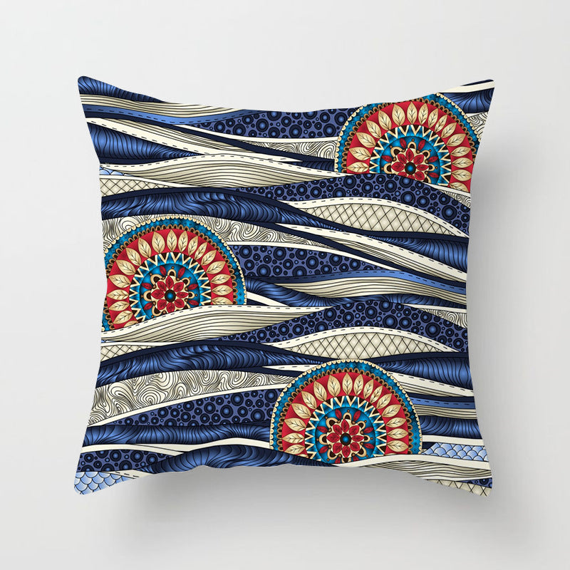 Decorative Marble Swirl Linen Throw Pillow Cover