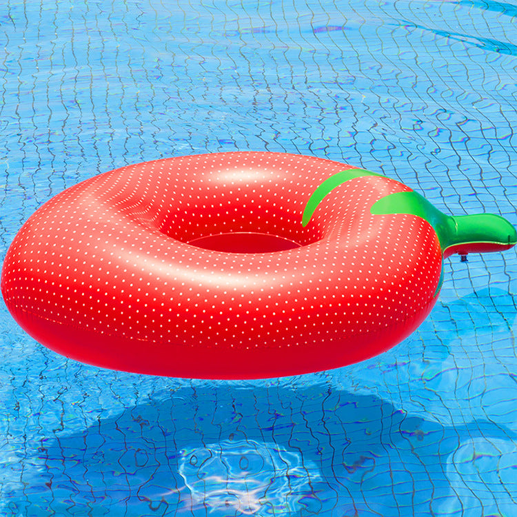 Unisex Inflatable Strawberry Pool Ring Bowlift