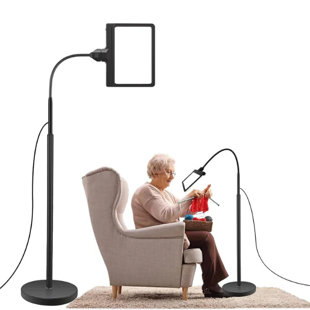 BowLift | Full-Page 5X Magnifying Glass Book Reading Floor Lamp