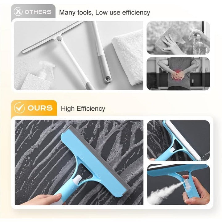 BowLift | BrightSwipe 3 in 1 Window Squeegee Cleaner with Spray Bottle