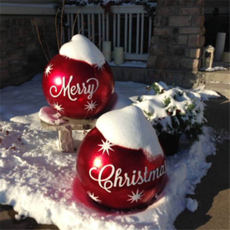 BowLift | Christmas Ornament Ball Outdoor Pvc 60CM Inflatable Decorated Ball PVC Giant Big Large Balls Xmas Tree Decorations Toy Ball