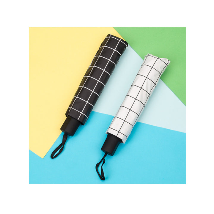Women Black-white checkered pattern umbrella Bowlift