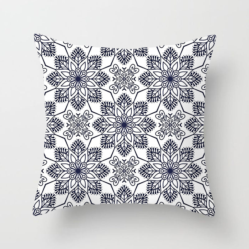 Decorative Marble Swirl Linen Throw Pillow Cover