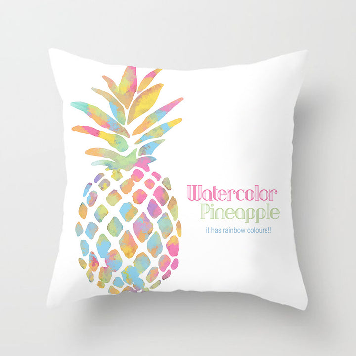 Tropical Pineapple and Banana Pattern Decorative Throw Pillow Cover