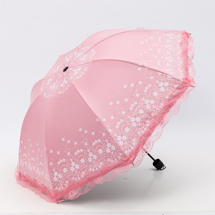 Women's umbrella with elegant lace edge Bowlift
