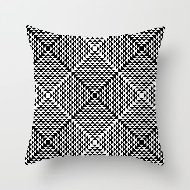 Modern Bold Chevron Square Cushion Cover with Hidden Zipper and Removable Insert Opening