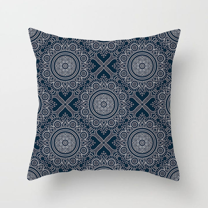 Decorative Marble Swirl Linen Throw Pillow Cover