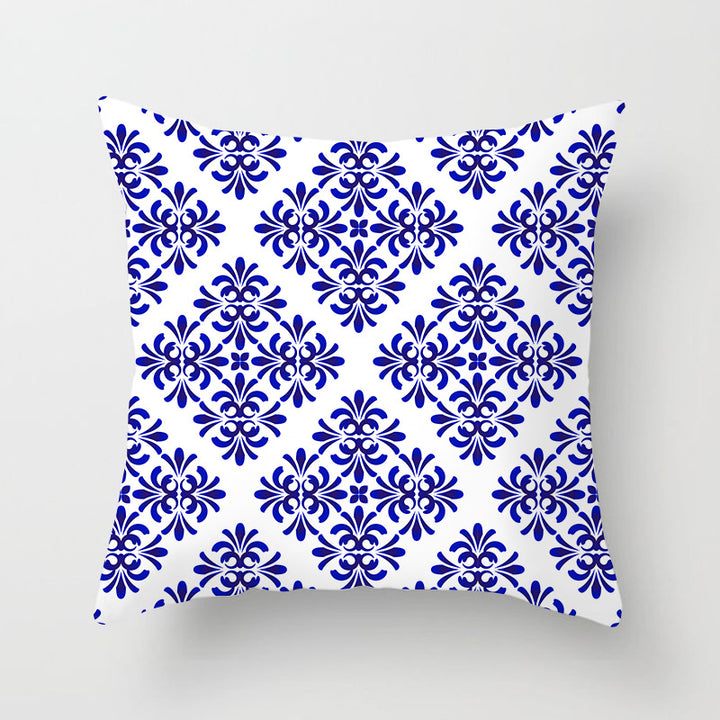 Decorative Marble Swirl Linen Throw Pillow Cover