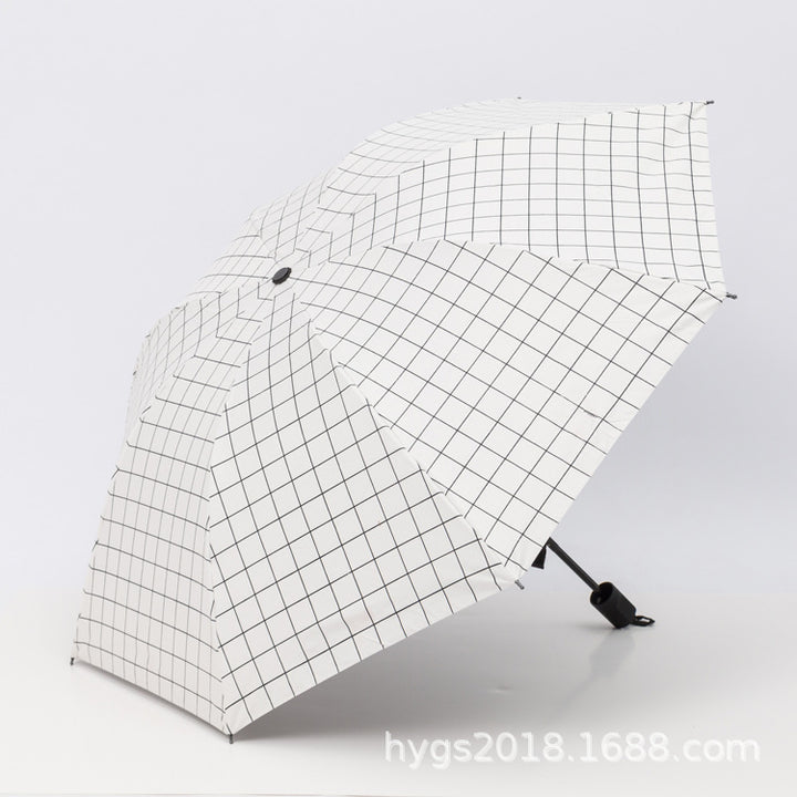 Women Black-white checkered pattern umbrella Bowlift