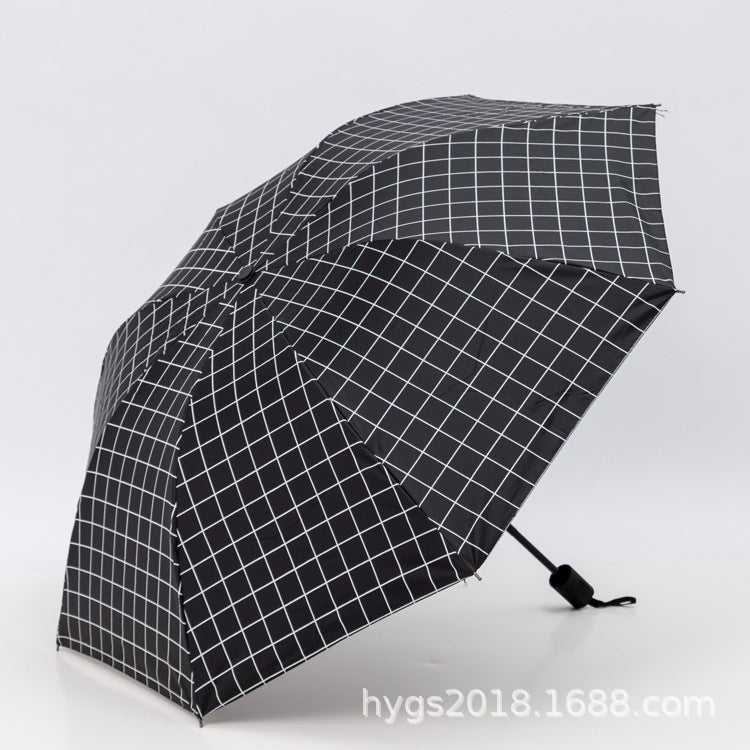 Women Black-white checkered pattern umbrella Bowlift