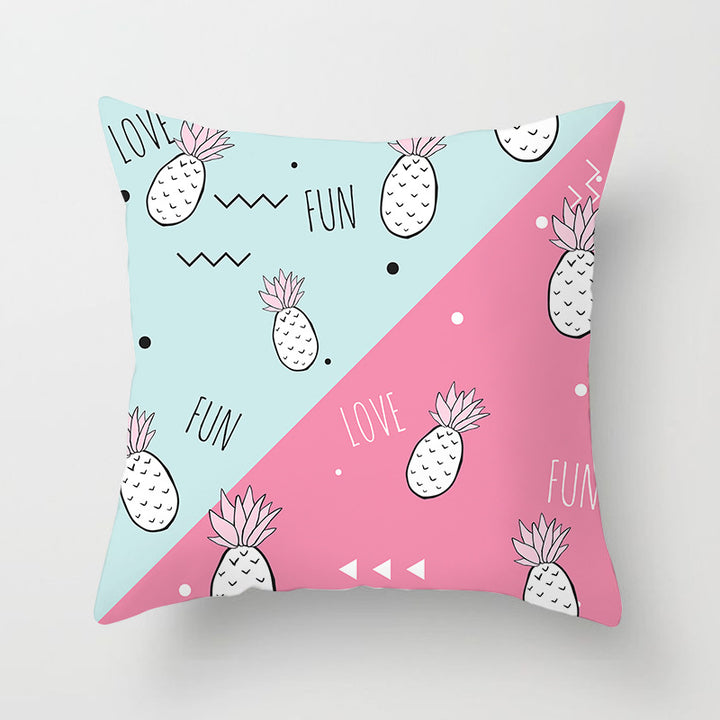 Tropical Pineapple and Banana Pattern Decorative Throw Pillow Cover