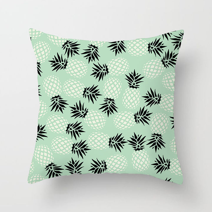 Tropical Pineapple and Banana Pattern Decorative Throw Pillow Cover