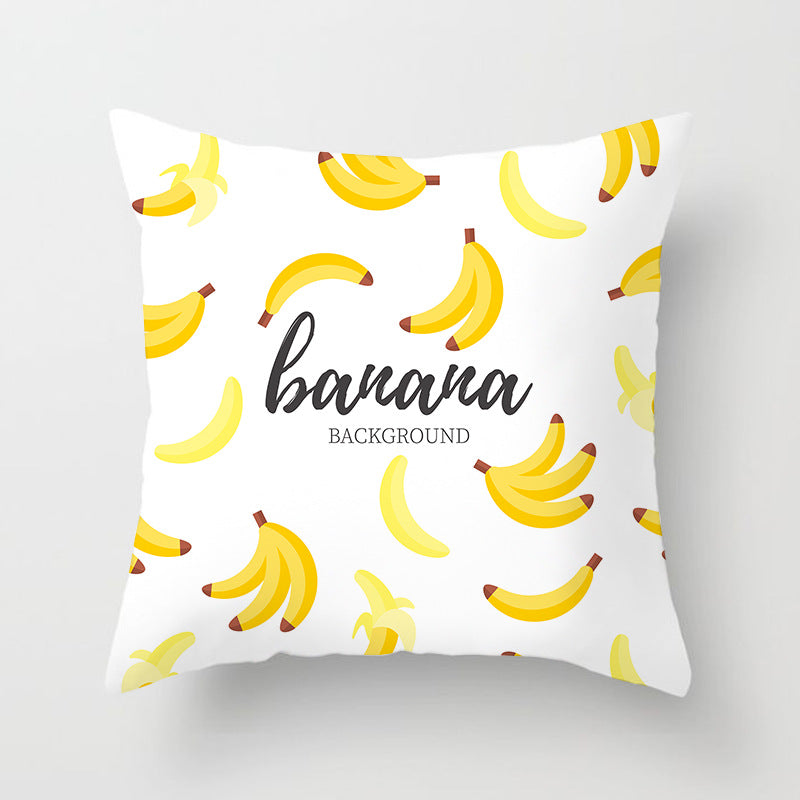 Tropical Pineapple and Banana Pattern Decorative Throw Pillow Cover