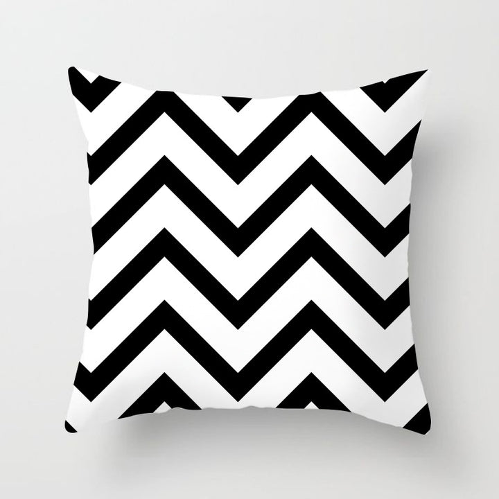 Modern Bold Chevron Square Cushion Cover with Hidden Zipper and Removable Insert Opening
