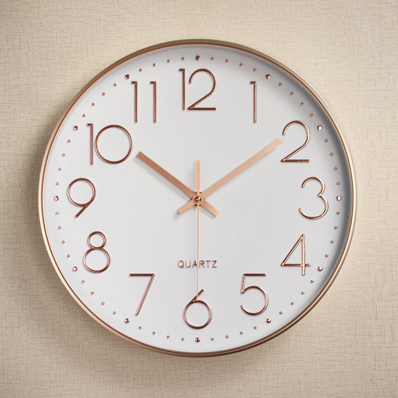 Modern Silent Quartz Large Round Wall Clock Bowlift