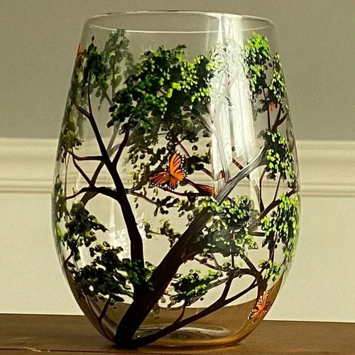 BowLift | Four Seasons Tree Wine Glasses - Hand Painted Art