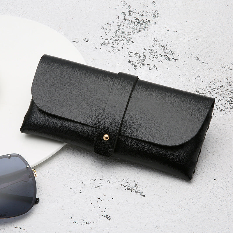 Soft PU Leather Sunglasses Roll-Up Case with Snap Strap Bowlift