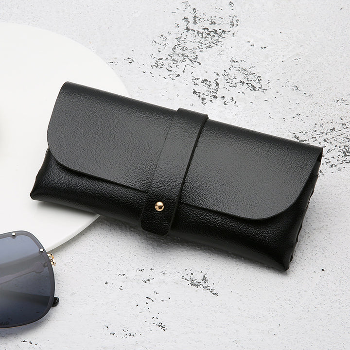 Soft PU Leather Sunglasses Roll-Up Case with Snap Strap Bowlift