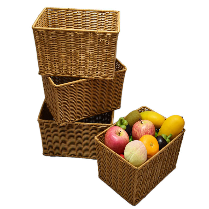 Woven Storage Basket with Natural Fiber Bowlift
