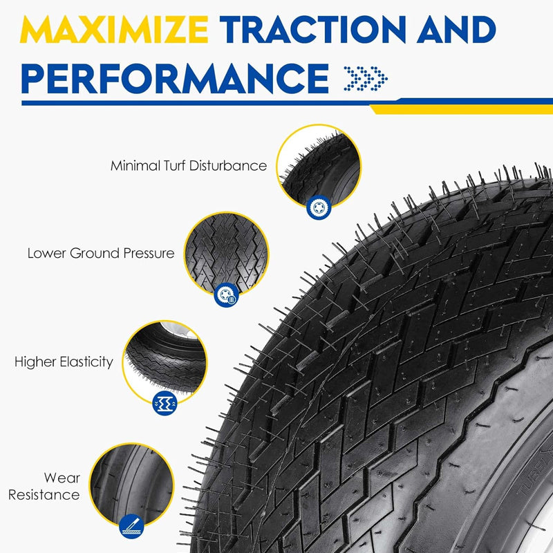 BowLift | 18x8.50-8" Mower Centered Hub Tires 2 Pack 2.83" Greased Bushing Tires for Riding Lawnmowers