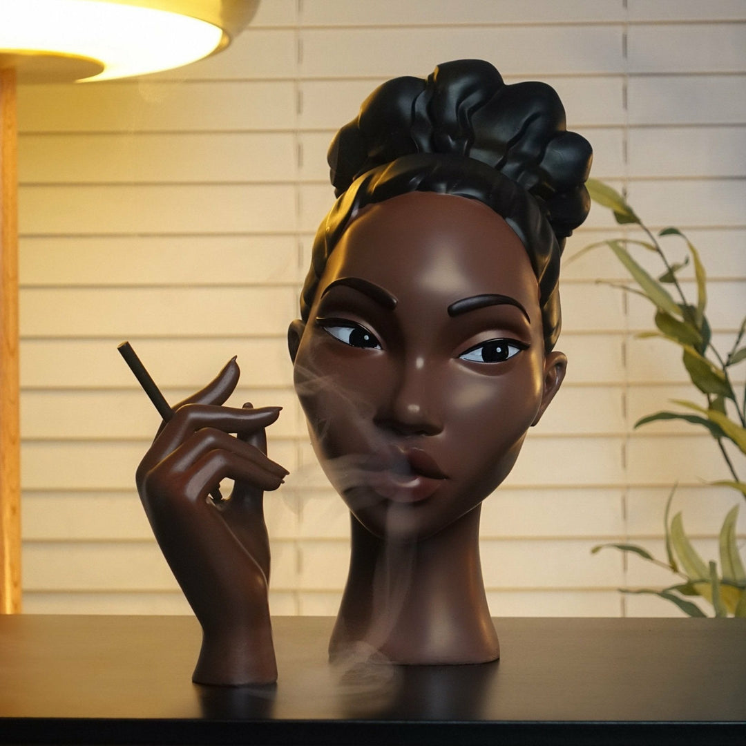 BowLift | Incense Burner Statue | Artistic Resin Design | Backflow Smoke Effect | 7.8 in