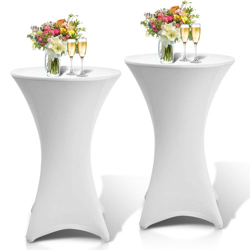 Stretch Table Cover Round Bar Table Cover White | Bowlift