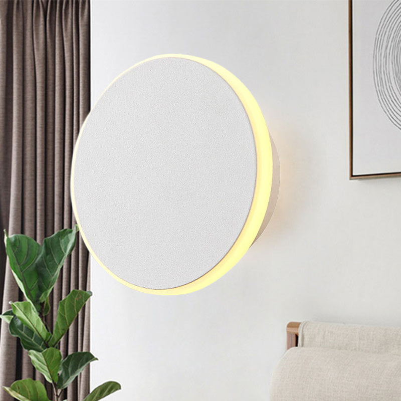 BowLift | Black/White Disc LED Wall Light Modernism Single Acrylic Wall Lighting Ideas in Warm/White Light