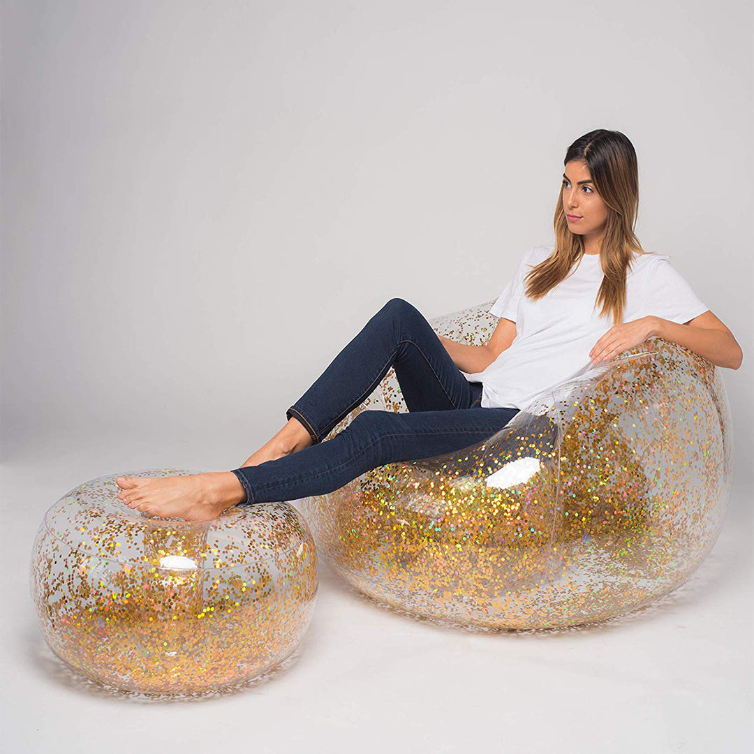 Unisex Inflatable Seating Area with Glitter Bowlift