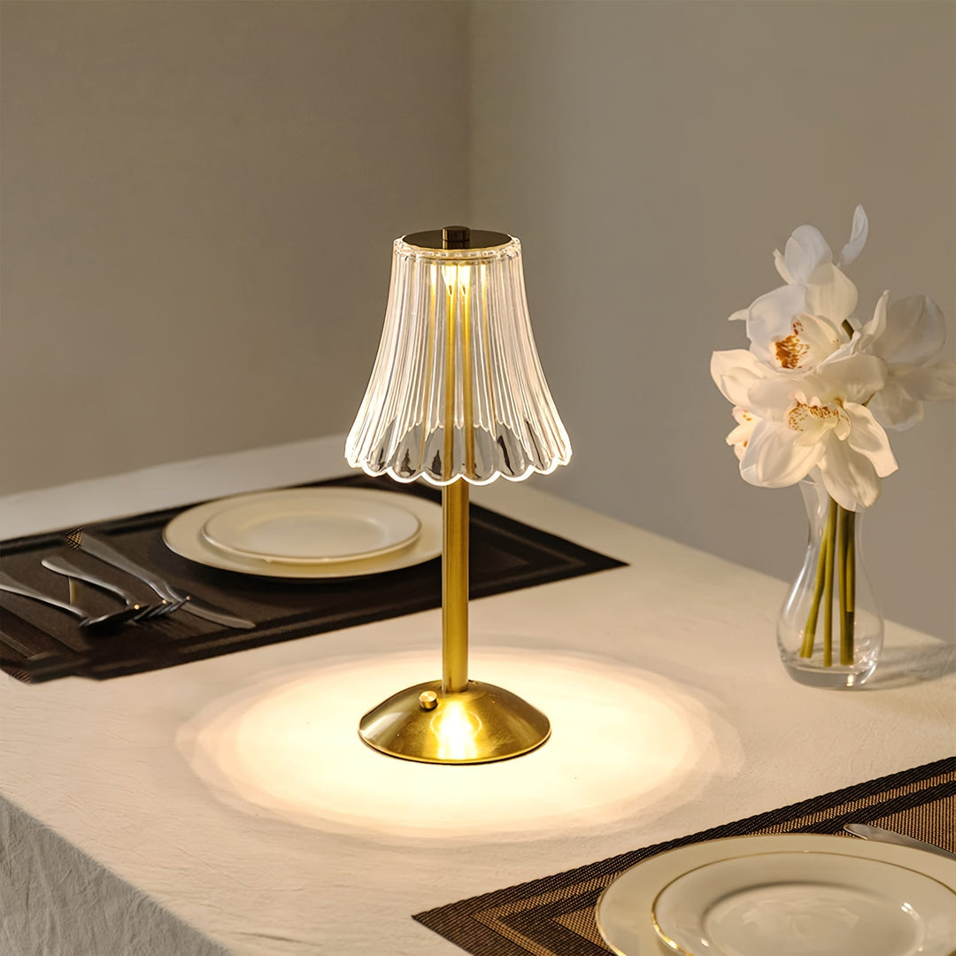 Crystaluxe Lamp - LED Crystal Table Lamp with Touch Function Bowlift