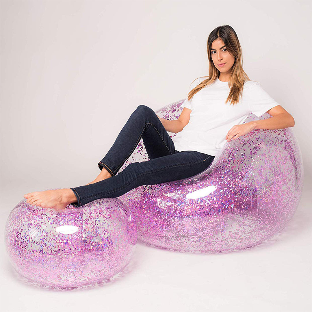 Unisex Inflatable Lounge Bathtub with Glittering Design Bowlift