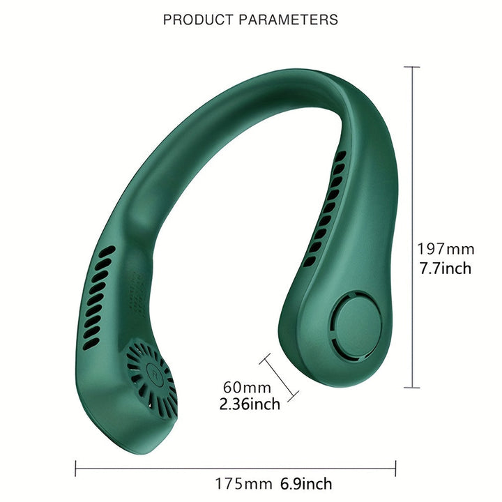 1pc Portable Neck Fan Electric Wireless Fan Rechargeable USB Mini Fan Bladeless Personal Fan Hanging Neck Cooler For Outdoor Sports | Bowlift