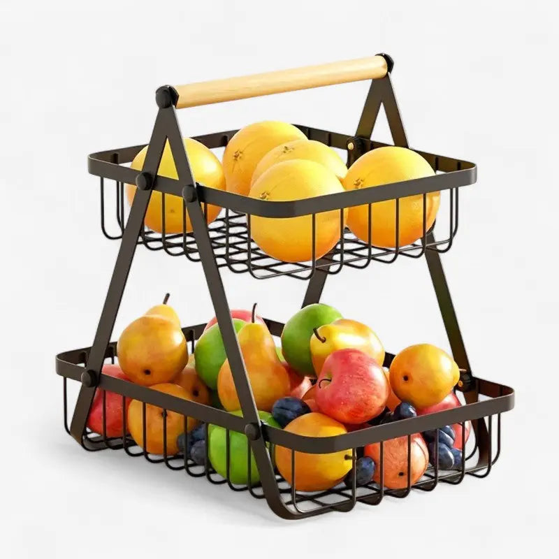 Storage basket with carrying handle & bead decoration | Bowlift