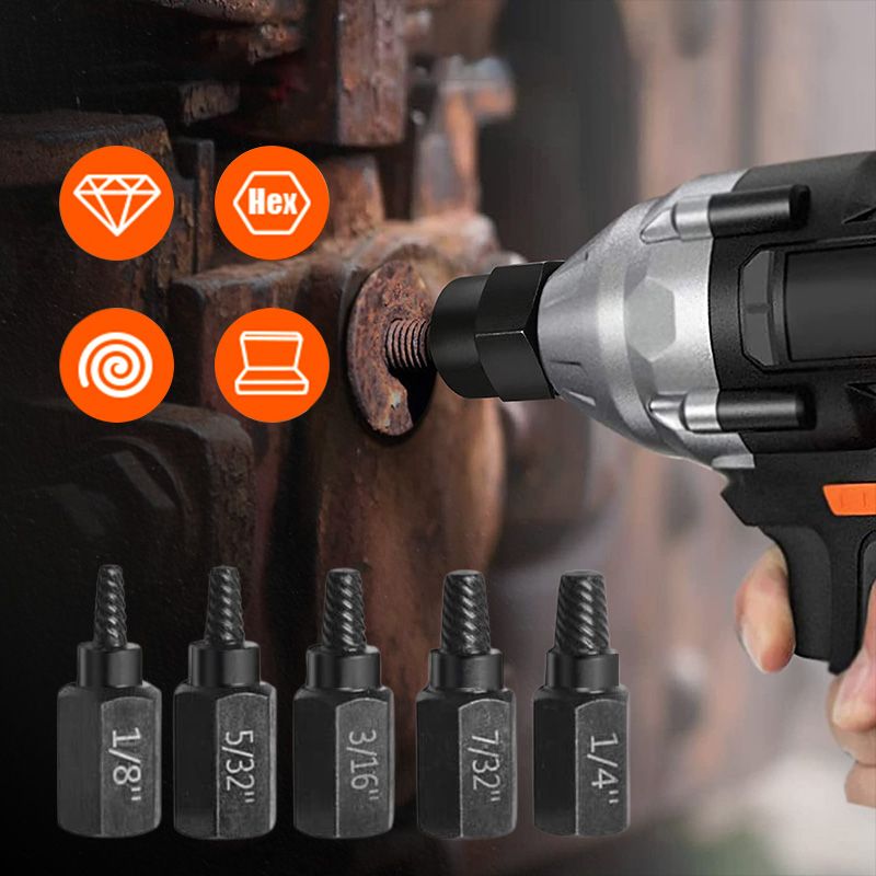 BowLift | 5pcs Screw and Bolt Extractor Set
