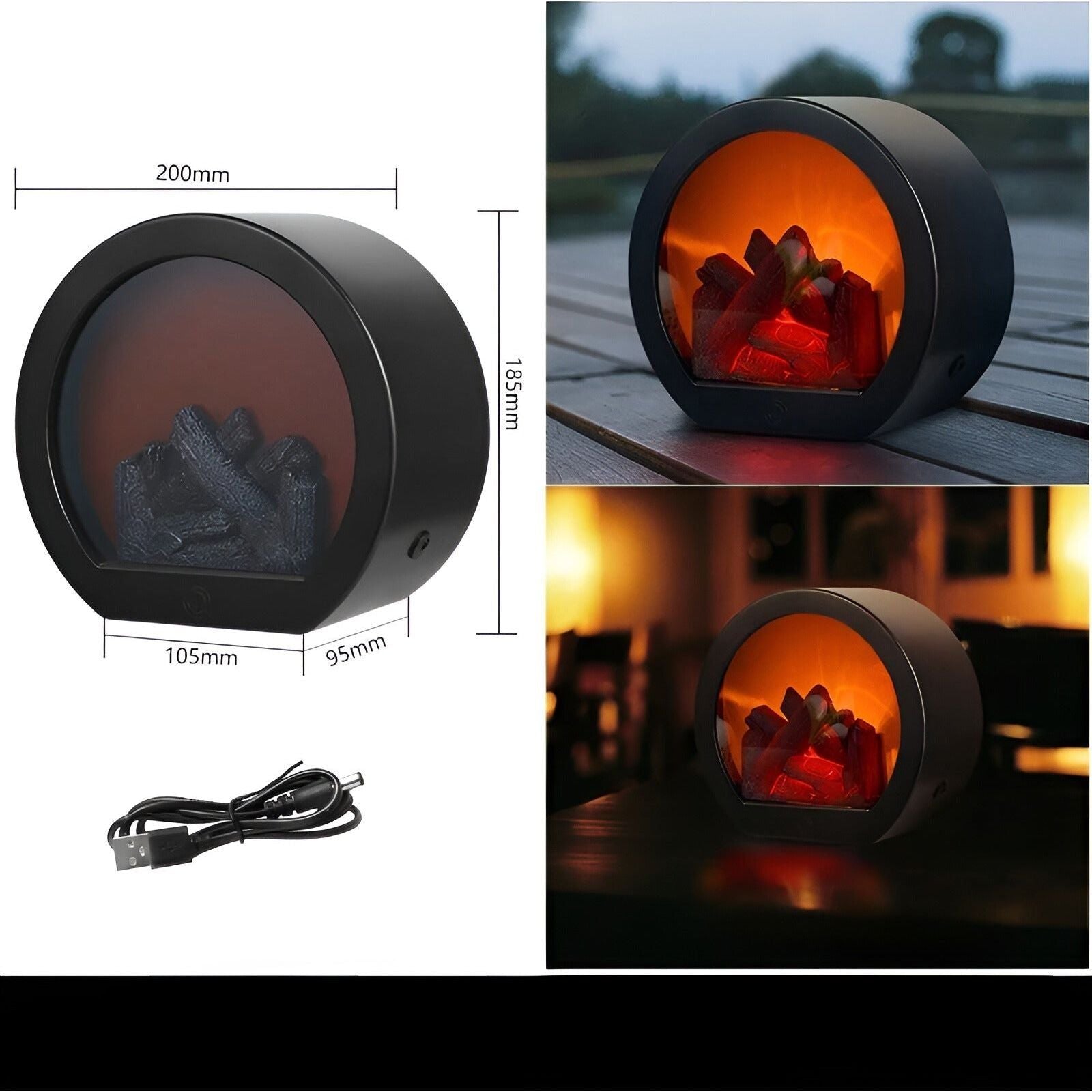 BowLift | RadiantFlame LED Lantern – Realistic Flame Table Lamp for Cosy Ambient Lighting