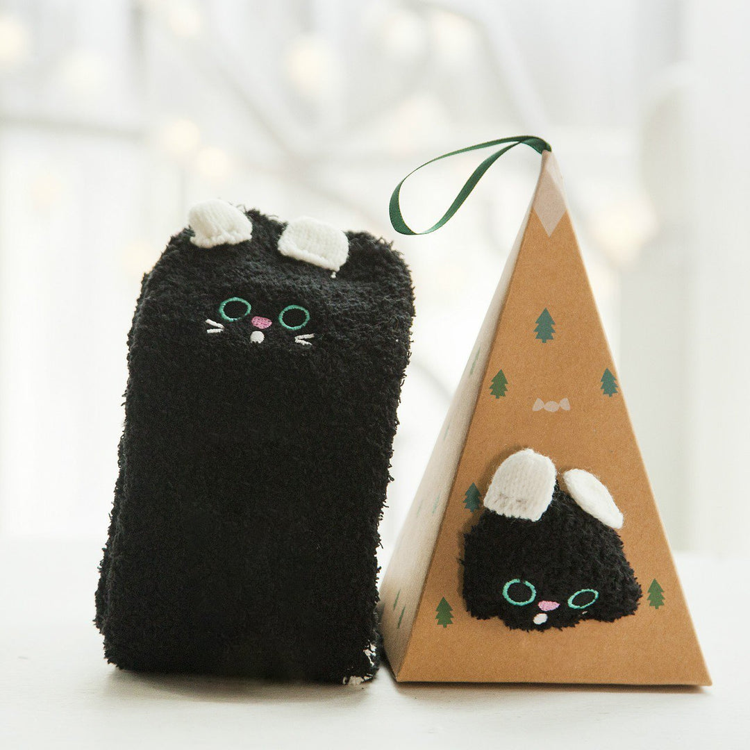 BowLift | Christmas socks in gift box design | Plush house & cuddle socks | Universal size