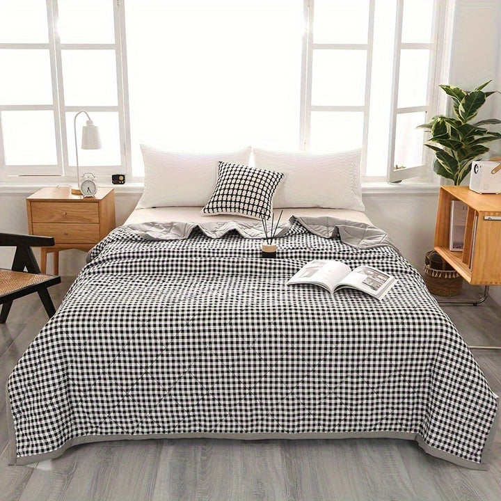BowLift | Elegant Preppy Plaid Summer Blanket for Cool Nights