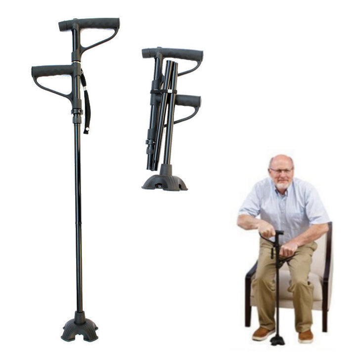 BowLift | Non-slip Folding Walking Stick With LED Light